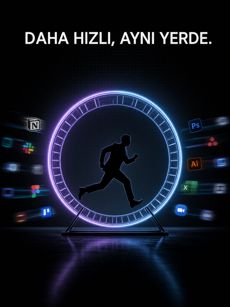 Çark içinde koşan, yerinde sayan işletme sahibi